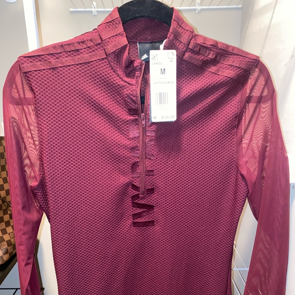 IVY PARK BEYONCÉ MAROON ASYMMETRIC DRESS NEW WITH TAGS ADIDAS